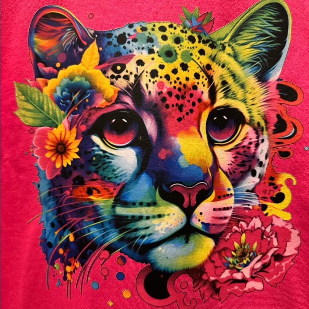 Graphic Tee - Rainbow Cheetah